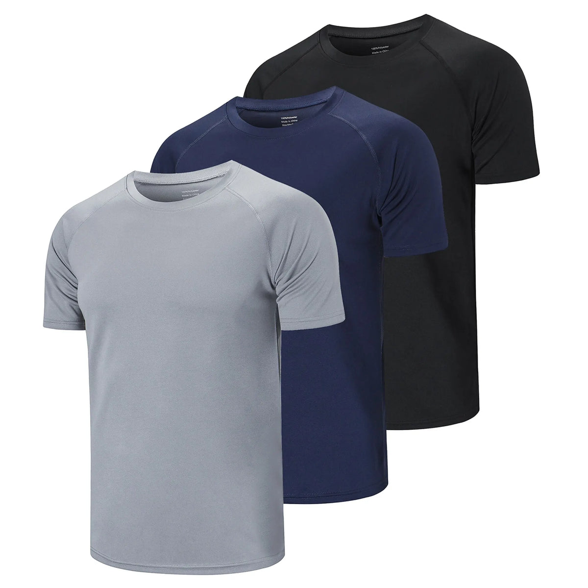 Kit com 3 Camisas T-Shirt Fitness respiráveis